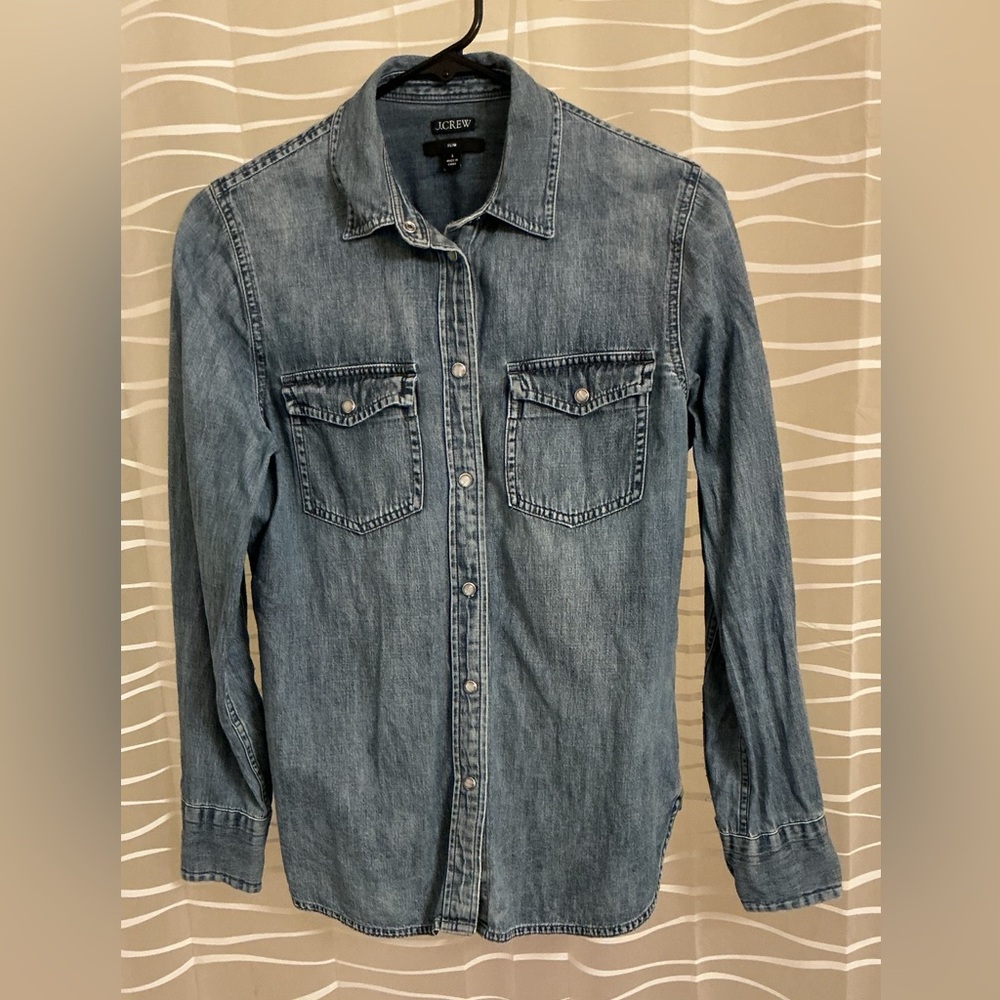 J.Crew Denim Pearl Snaps Button-Up Shirt